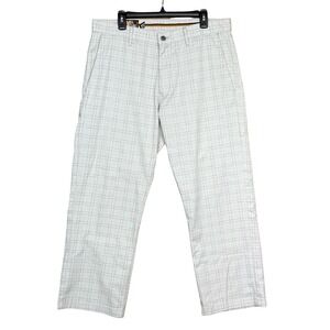 Volcom Mens Friggin Chino Pants Plaid Gray Blue Casual Golf Skate Comfortable 36